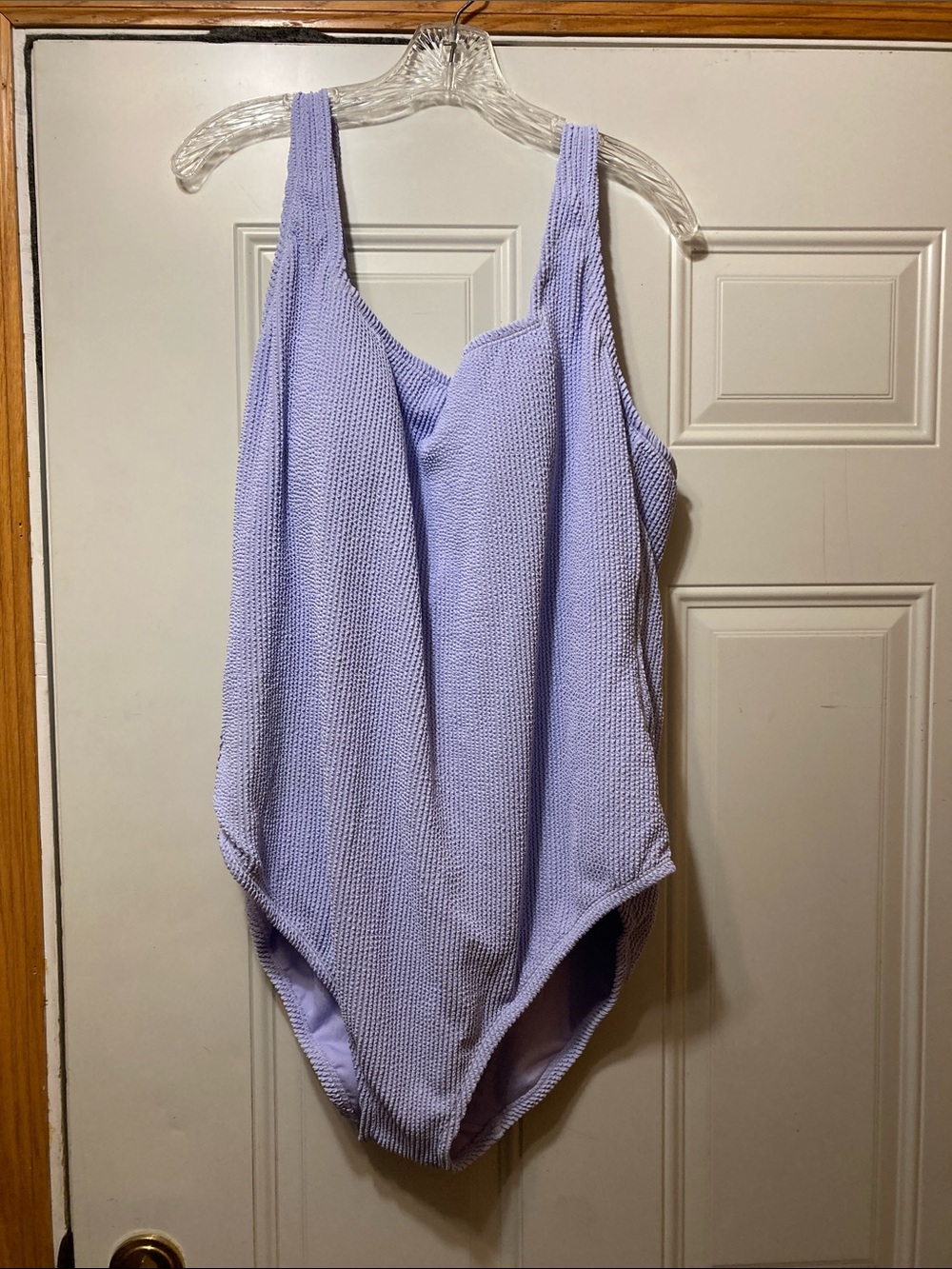 Kona Sol Textured Lilac One-Piece Swimsuit 24 NWT